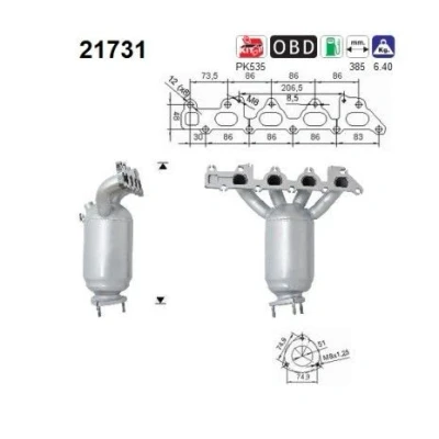 Afbeelding van AS 21731 Katalysator OPEL: Corsa C Hatchback, Zafira A, Meriva A