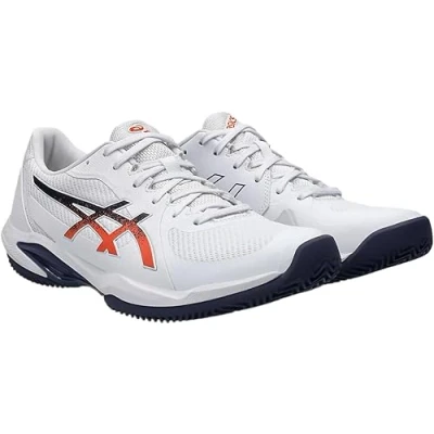 Afbeelding van Asics Solution Swift FF 2 CLAY Tennisschoenen voor kleibanen, Heren, Maat: 44.5, White/nova orange Textiel/ synthetisch