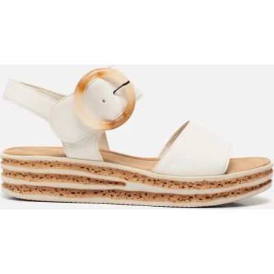 Afbeelding van Gabor Sandalen met sleehak, Dames, Maat: 39, Beige écru Leer