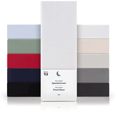 Afbeelding van Blumtal Basics katoenen hoeslaken, 180 x 200 cm 100% katoen, Oekotex gecertificeerd tot 15 matrashoogte, wit