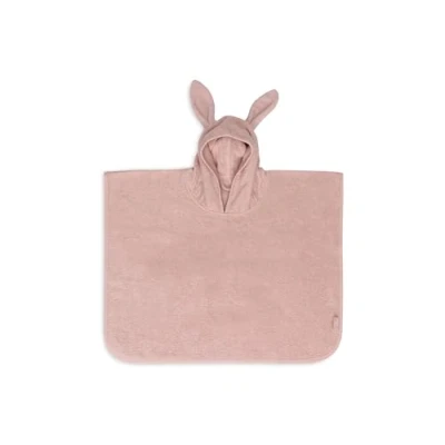 Image de Jollein Poncho de bain pour enfant 1 à 4 ans Terry, rose sauvage 100% coton éponge Certifié Oeko Tex avec capuche oreilles filles et garçons