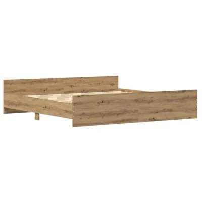 Afbeelding van vidaXL Bedframe Artisan Eiken 200x200 cm Bewerkt Hout
