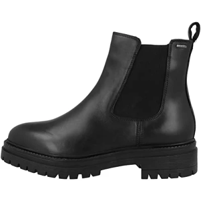 Afbeelding van Geox Regenlaarzen, Dames, Maat: 41, Black Leer en textiel