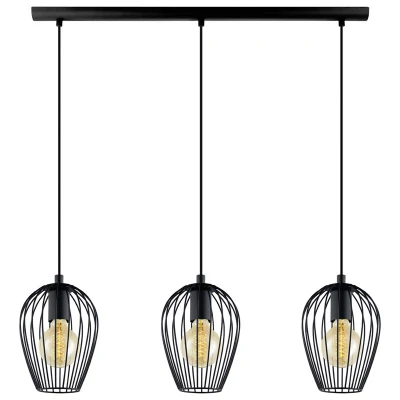 Afbeelding van Eglo Verlichting Hanglamp Newtown 3L zwart