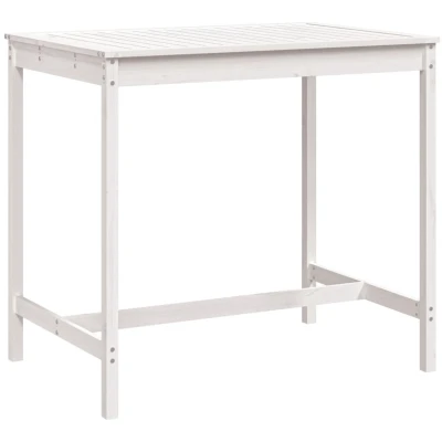 Afbeelding van Tuintafel 121x82,5x110 cm massief grenenhout wit