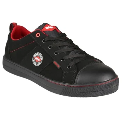 Afbeelding van Lee Cooper Heren werkkleding voor vrouwen Unisex Retro Styled Baseball Werkveiligheid Trainer Schoenen SB SRA, Zwart, 43 EU