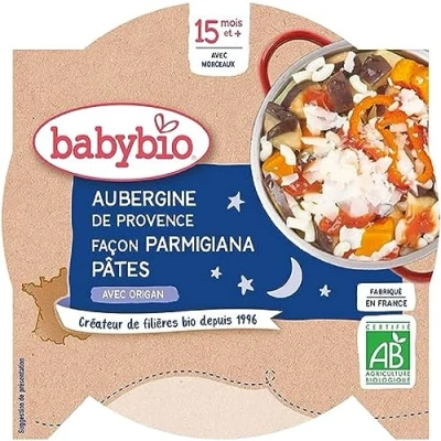 Image de Babybio Assiette Aubergines de Provence Façon Parmigiana/Macaroni 15+ Mois 260 g