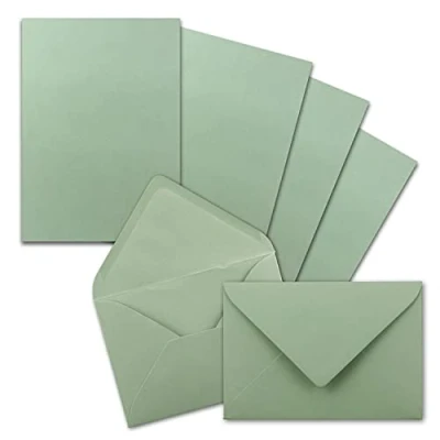Afbeelding van Colourh® by Gustav Neuser enveloppen, 25 vellen briefpapier met C6 en nat lijmen (groen), briefpapier, mat