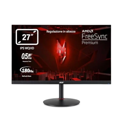 Image de Acer Nitro XV271UM3bmiiprfx Écran PC Gaming 27&quot; QHD, 180Hz (2560x1440, 16:9, FreeSync, 1ms, 250 Nits, Comfyview, BlueLightShield, 2xHDMI 2.0/1xDP 1.2) Moniteur Inclinable, Couleur Noire