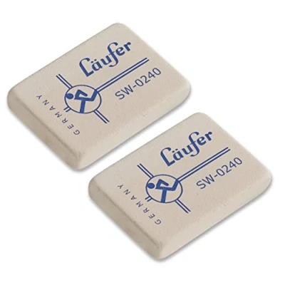 Afbeelding van Läufer 69810 sw 0240 gum, zeer zachte rubberen gom, blisterkaart. Bevat 2 gummen