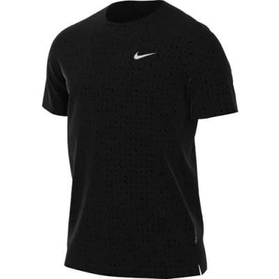 Afbeelding van Nike Performance Breathe Miler TOP Sport Tshirt, Heren, Maat: Large, Black/reflective silver