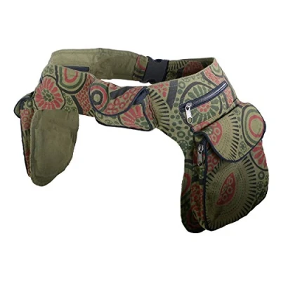 Afbeelding van KUNST UND MAGIE Dubbele heuptas, sidebag, riemtas, festivaltas, hippie Goa