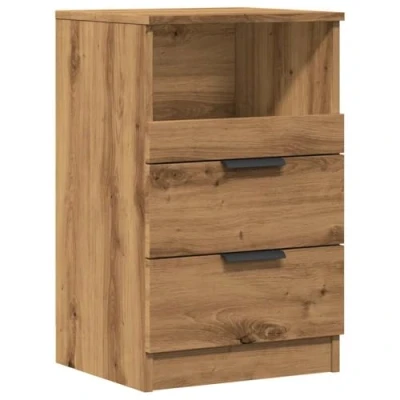 Afbeelding van vidaXL Nachtkastje 40x36x65 cm bewerkt hout artisanaal eikenkleurig