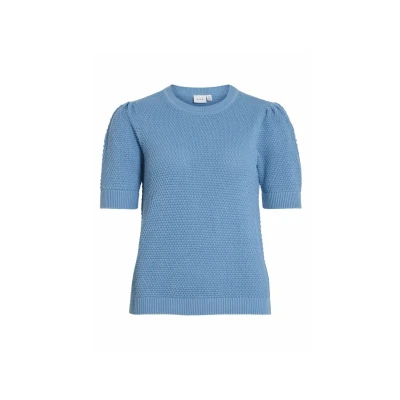 Afbeelding van VILA Tshirt basic, Dames, Maat: XXL, Blissful blue