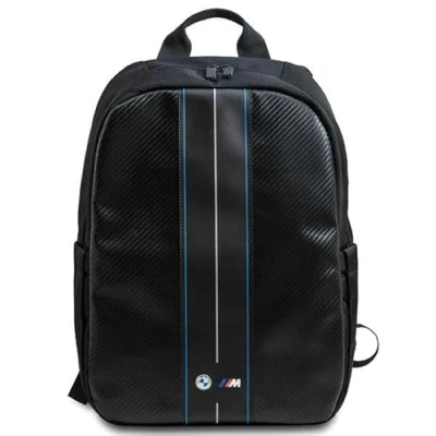 Afbeelding van BMW M Carbon Blue Stripes Rugtas met opbergvakjes (Geschikt voor toestellen tot 16 Inch) Zwart