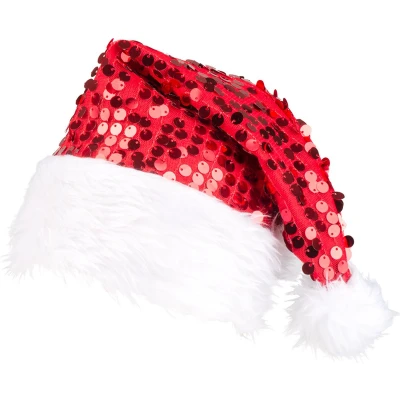 Afbeelding van Boland Kerstmuts Pailletten rood Één maat Volwassenen Unisex Kerst