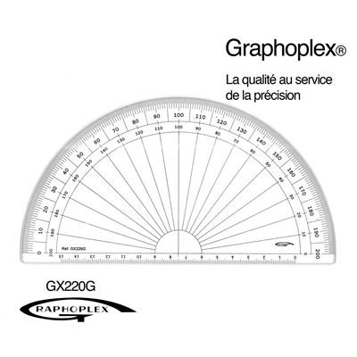 Image de Rapporteur 1/2 cercle grades Ø 20 cm graphoplex