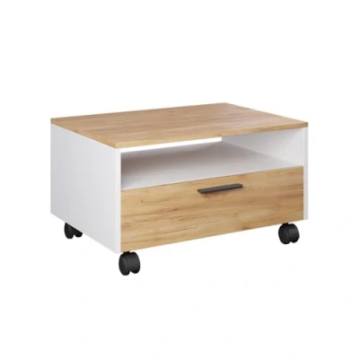 Afbeelding van Vicco Bibo salontafel, wit/Goldkraft eiken, 70 x 52,4 cm