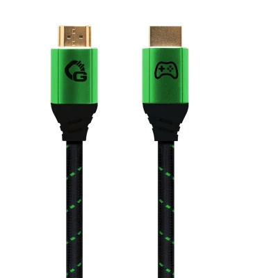 Afbeelding van OEHLBACH GAMING New Game Green 2 meter HDMI 2.1b kabel gecertificeerd Ultra High Speed 8K @60Hz, eARC, ALLM, VRR, DSC compatibel met PS5, Xbox Series X/S, Nintendo Switch, PC zwart 1 stuk