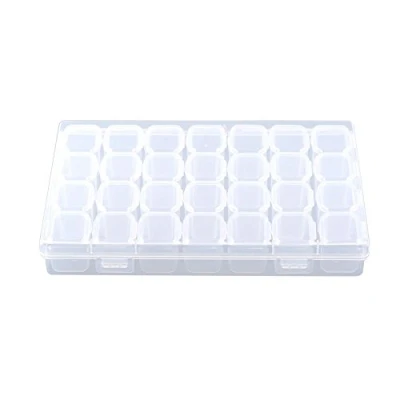 Afbeelding van Yosoo Sieradendoos, opbergdoos, medicijnorganizer, 28 roosters van kunststof, afneembare dozen, polypropyleen, Polypropyleen