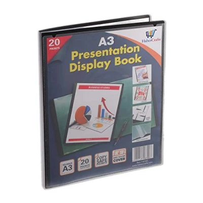 Afbeelding van Habercrafts A3 presentatiemap 20 plastic hoezen Met kunststof formaat 40 weergaven 12 presentatieboeken)