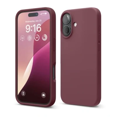 Afbeelding van elago Compatibel met iPhone 16 hoesjes, hoogwaardige vloeibare siliconen hoes, volledige beschermhoes, schokbestendig, slanke telefoonhoes