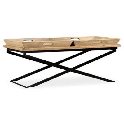 Afbeelding van Salontafel 110x55x42 cm massief mangohout
