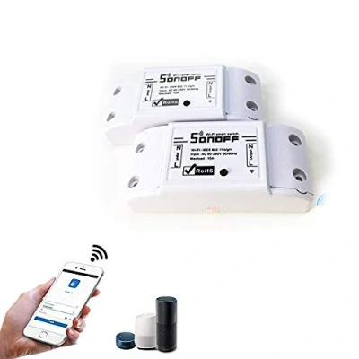 Afbeelding van Acemax Sonoff Set van 2 draadloze schakelaar en afstandsbediening met wifi Compatibel iOS Android, Alexa, Google Home Assistant, NEST, IFTTT