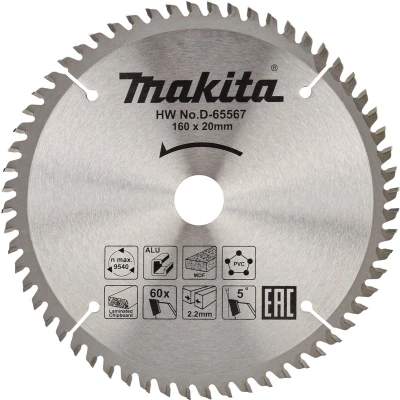 Afbeelding van Makita Zaagblad Multi 160X20 60T 5G D 65567