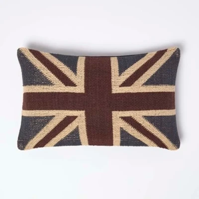 Afbeelding van Homescapes Jacquard Union Jack kussenhoes 30 x 50 cm