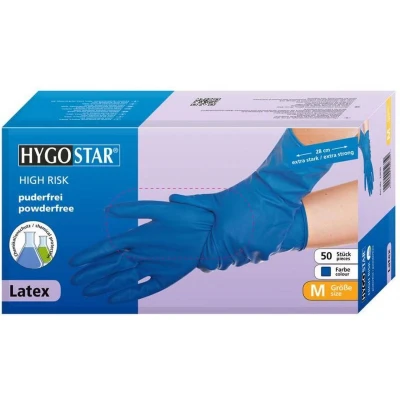 Afbeelding van Hygostar latex wegwerp handschoenen High Risk M 50st.