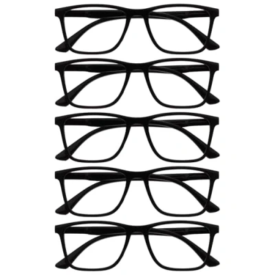 Image de OPULIZE NYX Lot de 5 lunettes anti reflets pour ordinateur et jeux vidéo, protection UV fatigue oculaire, monture rectangulaire, noir, homme femme, Noir 5, taille unique