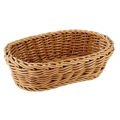 Afbeelding van APS Ovale mand &quot;PROFI LINE&quot; gevlochten van polypropyleen afmetingen: 19 x 12 cm / hoogte: 6 kleur: lichtbruin