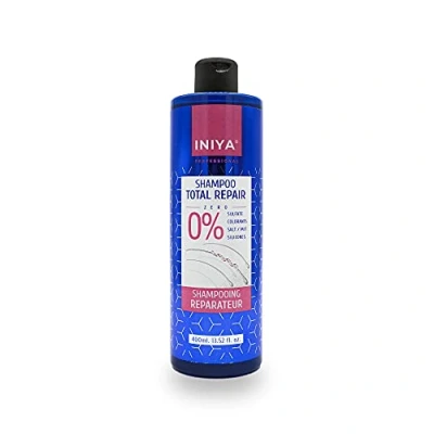 Afbeelding van Iniya Professional Shampoo zonder sulfaten, 400 ml, professionele herstellende shampoo, zoutvrije siliconenvrij, parabenen, Braziliaanse gladmakende tannine