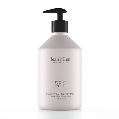 Afbeelding van Jean &amp; Len Heavenly Peony Lychee hand en lichaamsbalsem voor een geurende verzorgingservaring, met biologische arganolie sheaboter, hoogwaardige fles, zonder parabenen