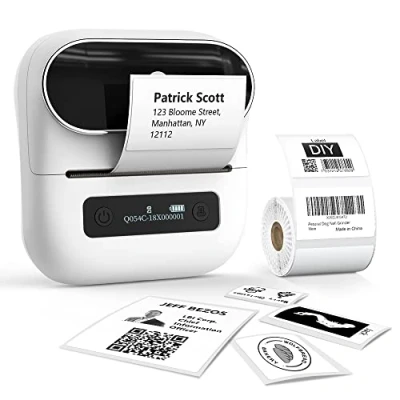 Afbeelding van Phomemo M220 Draagbare Bluetooth labelprinter voor barcodes, detailhandel, kleine bedrijven, met telefoons en pc systeem, wit