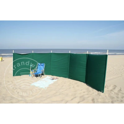 Afbeelding van Strand Windscherm 6 meter dralon effen groen met houten stokken