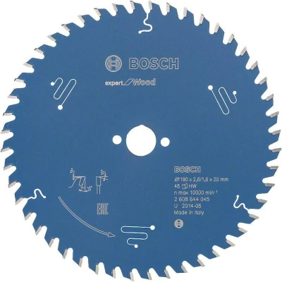 Image de BOSCH 2608644045 lame de scie circulaire Expert pour le bois, 190 x 20 2.6 mm, 48T