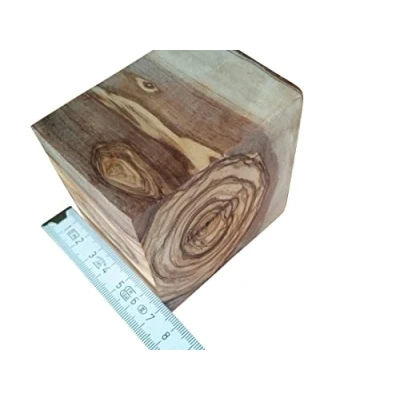 Afbeelding van D.O.M. Kantelblok Olijfhout 9x9x6 cm Handgemaakt en Duurzaam Hout voor Houtsnijden, Hobby Kunstprojecten