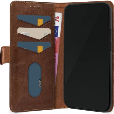 Afbeelding van Mobilize Leather Wallet Apple iPhone 16 Plus Brown