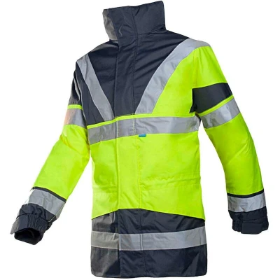 Afbeelding van Waterdichte parka met hoge zichtbaarheid Skollfield fluorescerend geel/marineblauw Sioen