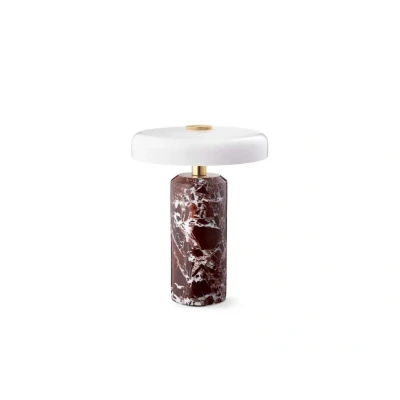Afbeelding van Trip LED oplaadbare tafellamp, rood / wit, marmer, glas, IP44