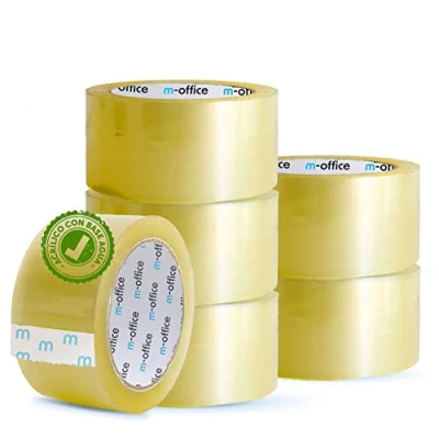 Afbeelding van m office Transparant plakband, veilig en duurzaam voor het verpakken van dozen, verzendingen, verhuizingen knutselwerk, 36 mm x 66 6