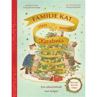 Image de Familie Kat viert samen Kerstmis
