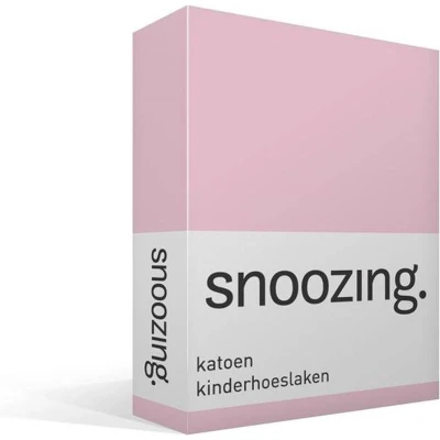Afbeelding van Snoozing Katoen Kinderhoeslaken Ledikant 60x120 cm Roze