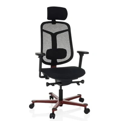 Afbeelding van BICOLORE High end bureaustoel Zwart / Rood