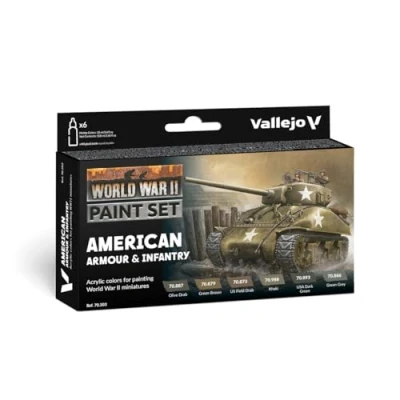 Image de Vallejo V Ensemble de Couleurs, Armure américaine et Infanterie WWII Kit modélisme, VAL70203, coloré, 17 ML (Lot 6)