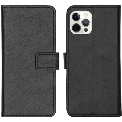 Afbeelding van iMoshion Hoesje Geschikt voor iPhone 12 Pro Max Met Pasjeshouder Luxe Bookcase Zwart
