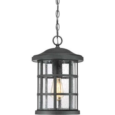 Afbeelding van Quoizel LED Buiten Pendelarmatuur Crusade 1X E27 Max 60W IP44 Dimbaar Earth Black