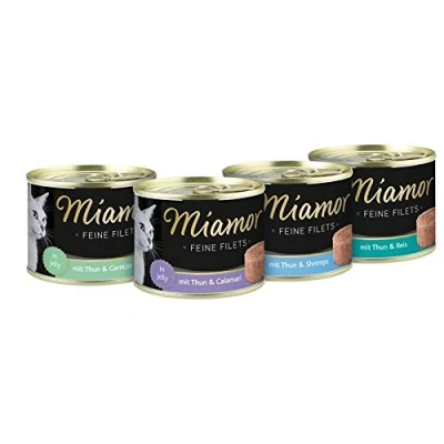 Afbeelding van 6 x 185 g Miamor Fijne Filets Kattenvoer Tonijn &amp; Calamari in Gelei